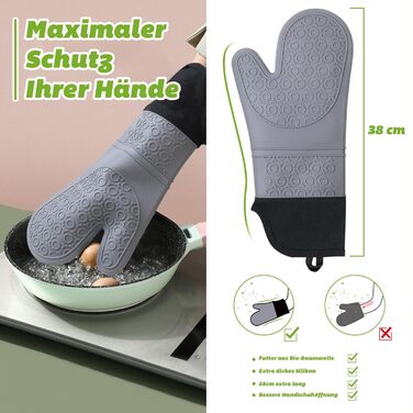 Силіконовий набір рукавиць для духовки Рукавички для духовки Термостійка рукавичка для духовки Рукавички для випічки Дуже довгі пр