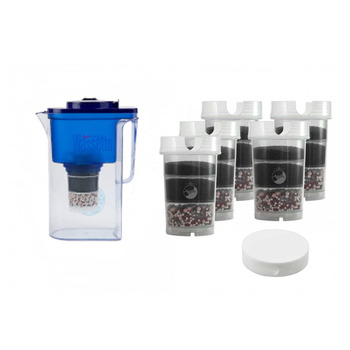 Фільтр для води AcalaQuell стартовий пакет на 1 рік - Wassetto blue - фільтр для води з активованим вугіллям Найвища продуктивність фільтра - багатошаровий Без BPA та BPB ReNaWa - Технологія