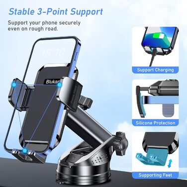 Автомобільний тримач для телефону Blukar міцніша версія Автомобільний тримач для телефону Панель приладів і лобове скло Автомобіль