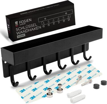 Дизайнерська ключниця FOSIEN з поличкою та магнітним тримачем для нотаток без свердління / прикраса передпокою як органайзер для к