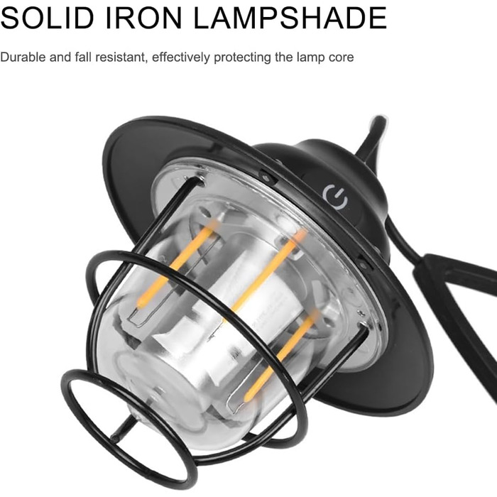 Міні-світлодіодний кемпінговий ліхтар Starnearby, з регульованою яскравістю, акумуляторна батарея 1200 мАг, ретро-кемпінговий ліхтар, водонепроникний зовнішній світлодіодний ліхтар для намету IPX4, портативний ліхтар для кемпінгу, намету, аварійного режим