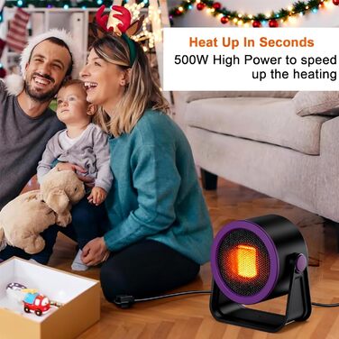 Портативний вентилятор-обігрівач, швидконагріваючий персональний настільний обігрівач із захистом від перегріву, тихий міні-обігрівач для офісу (під столом), спальні та приміщень