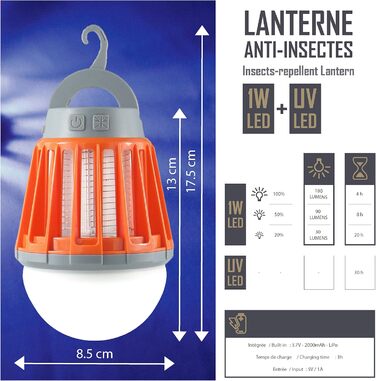 Світлодіодний ліхтар Cao з антикультовим ефектом, висотою 13 см, ABS, для дорослих, унісекс, 13 x 8,8 см