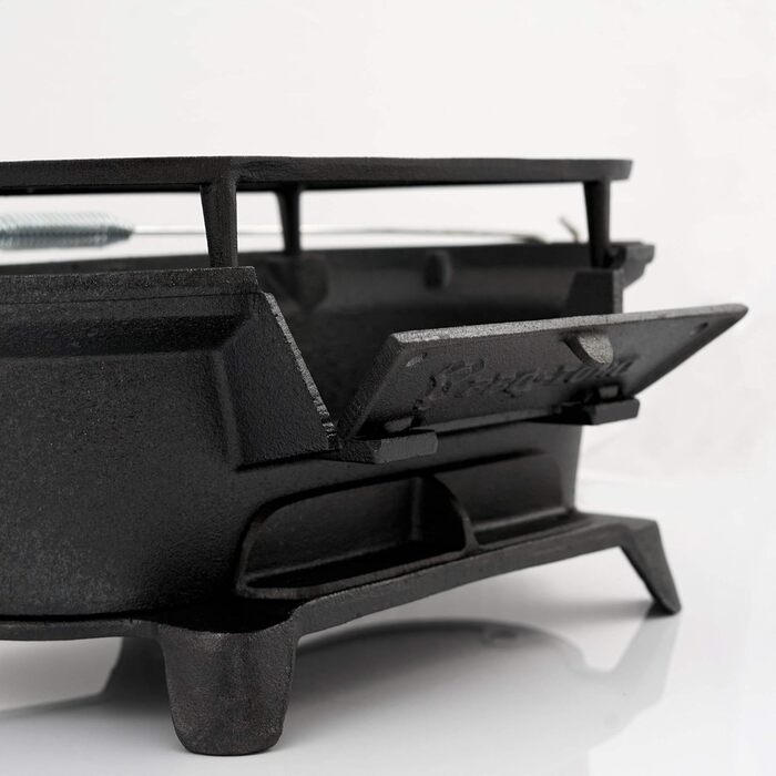 Чавунний казанок для гриля BBQ-Toro з решіткою для гриля 50 x 25 x 23 см Гриль для кемпінгу на вугіллі в стилі Hibachi Гриль для к