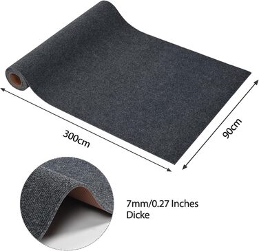 Килимок для коридору bimiti, нековзний, 300x90 см, брудозбірний килимок, килимок для кухні, що миється, килимок для коридору на метр, килимок для вітальні, спальні, кухні, офісу, коридору, сірий