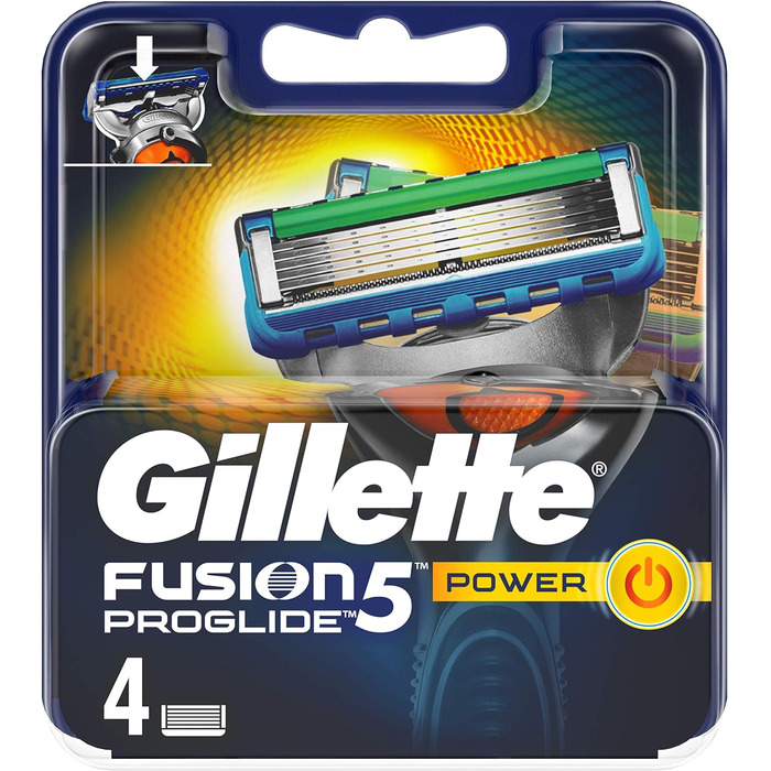 Леза для бритви Gillette Fusion5 ProGlide Power для чоловіків, 4 змінних леза з технологією FlexBall для контурів