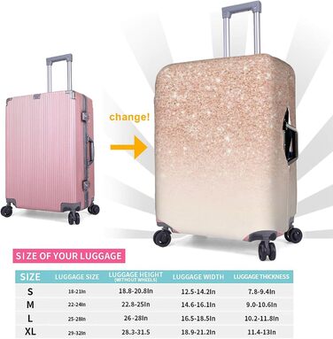 Валіза для подорожей, пилонепроникна, з блискітками, захист багажу, біла, XL