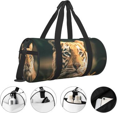 Дорожня сумка-циліндр з тигровим принтом, спортивна сумка для чоловіків та жінок, сумка-мішок, спортивна дорожня сумка