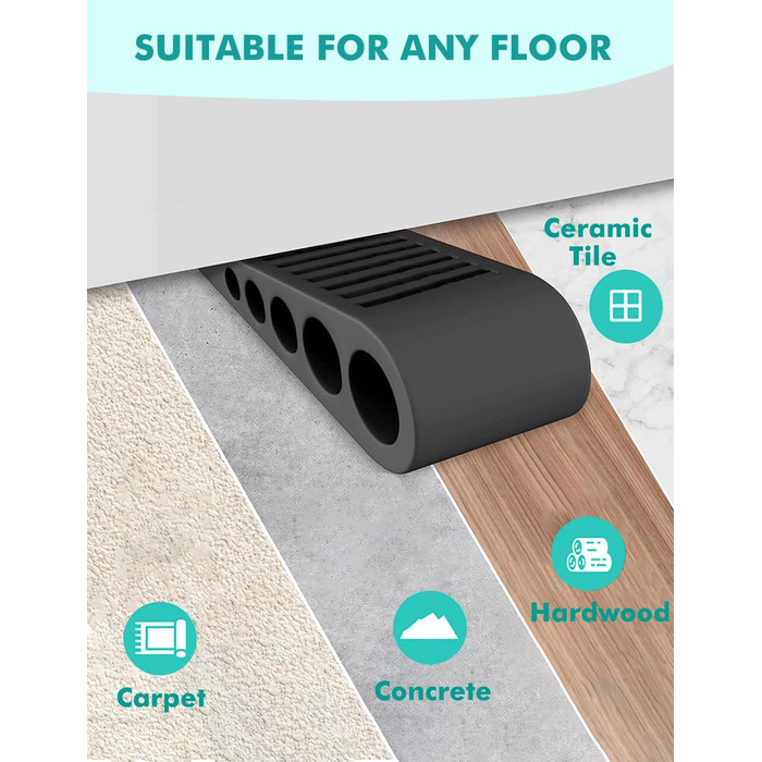 Дверний клин для підлоги, нековзний, міцний і важкий, гумовий дверний клин, гумові клини для всіх поверхонь