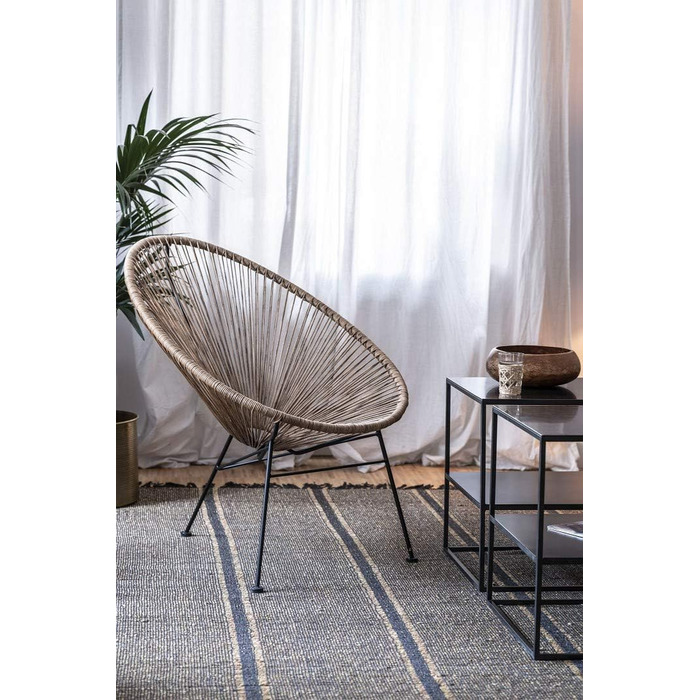 Крісло Freudenhaus Ретро Acapulco Bahia Natural Bamboo Look Вуличне крісло з міцним металевим каркасом