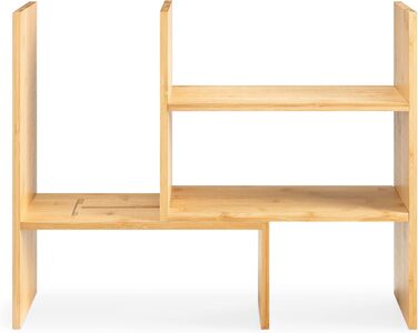 Бамбуковий органайзер для столу Navaris 515,5x40 - Регульована система зберігання на полицях - Кутова полиця для кухні, офісу, ванної кімнати, світло-коричневий