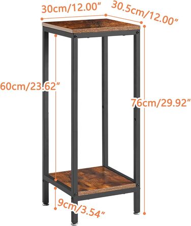 Підставка для квітів IBUYKE на 2 рівні, дерев&39яна підставка для рослин висотою 76 см, сучасна квадратна підставка для квіткових горщиків, драбина для декору вітальні, балкону, сільського коричневого кольору TMJ071H, сільського коричневого кольору, прямо