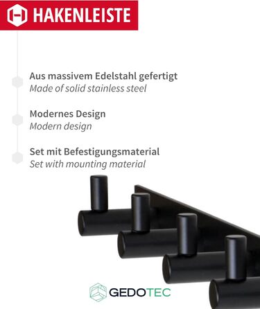 Гачки для одягу чорні матові 6 гачків вішалка для одягу передпокій, кухня та ванна кімната I настінна вішалка MOON I вішалка для о