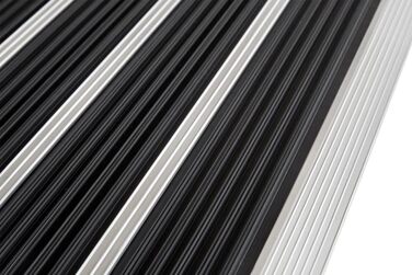 Алюмінієвий килимок для дверей PANA (39x60 см) Вуличний килимок для дверей Килимок для бруду Вуличний килимок для дверей зі вставками з голчастого фетру Килимок для підлоги Колір Чорний 39 x 60 см Чорний