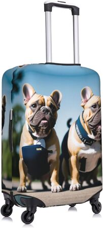 Чохол для валізи Французький бульдог, міцний захист для багажу, підходить для валіз розміром 45,7 - 81,3 см, розмір XL, Чорний, X-Large