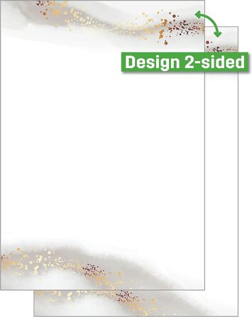 Високоякісний декоративний папір, папір для принтера Акварельний золотисто-бежевий, A4, 100 аркушів, мотив з обох боків, 90 г/м, виготовлений з екологічно чистого паперу, 625