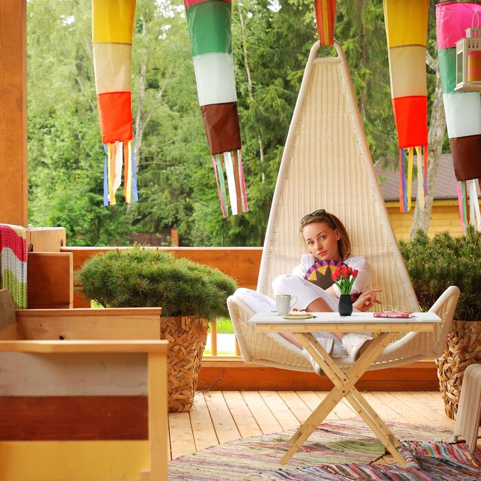 Розкладний стіл Relaxdays, регульована висота, бамбук та МДФ, HBT 70x105x50 см, обідній стіл для кухні, вітальні, балкону, натуральний/білий