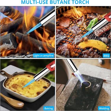 Кухонний пальник Sondiko, палаючий факел, головка кухонного пальника з регульованим полум'ям, кулінарна паяльна лампа для десертів