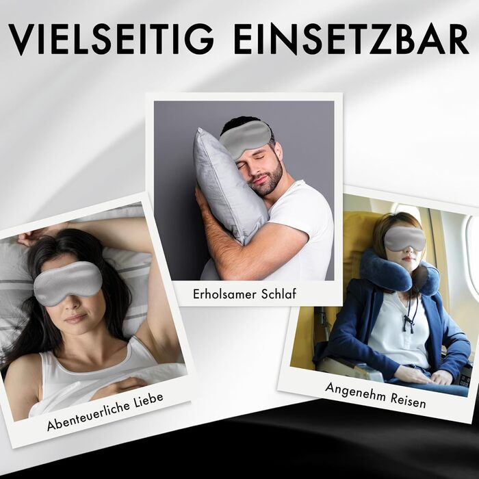 Маска для очей Liebesfreunde зі 100 натурального шовку - зручна та м&39яка - жіноча та чоловіча маска для сну - із зав&39язаними очима, сіра