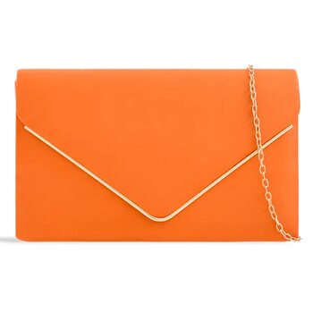 Жіноча сумочка fi9, однотонна, замша, для нареченої, випускного, весілля, вечора, вечірки, гаманець, середня, помаранчева