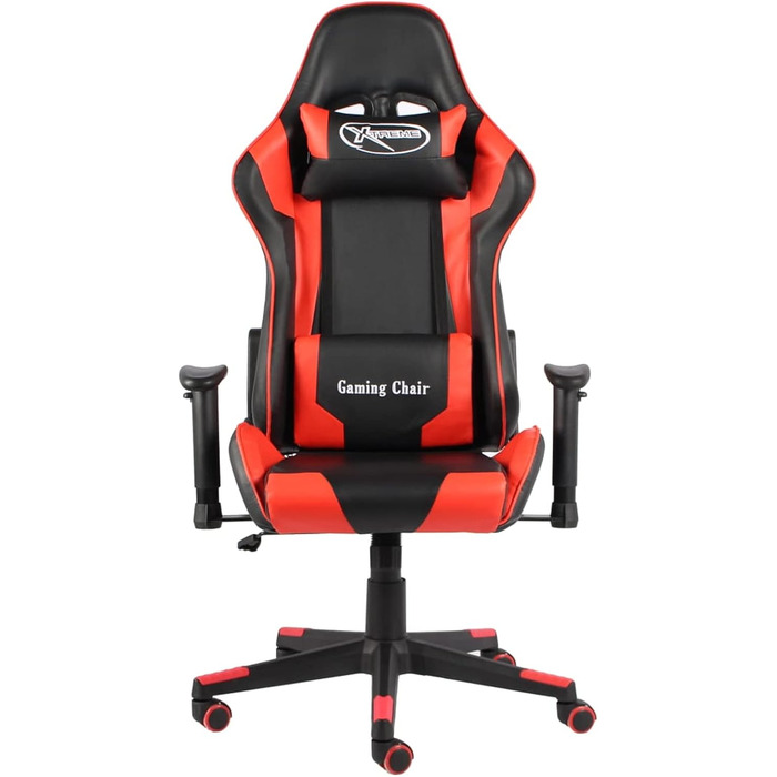 Обертове ігрове крісло, офісне крісло, ігрове крісло, обертове крісло, письмове крісло, червоний ПВХ