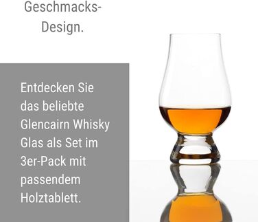 Скляний дегустаційний набір I 3 склянки для віскі 190 мл та 1 дерев'яна таця I Безсвинцеве кришталеве скло I Високоякісні склянки