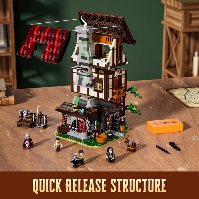 Конструктор FUNWHOLE Medieval Forge Building Blocks Set F9040, 1595 деталей, середньовічна тематика