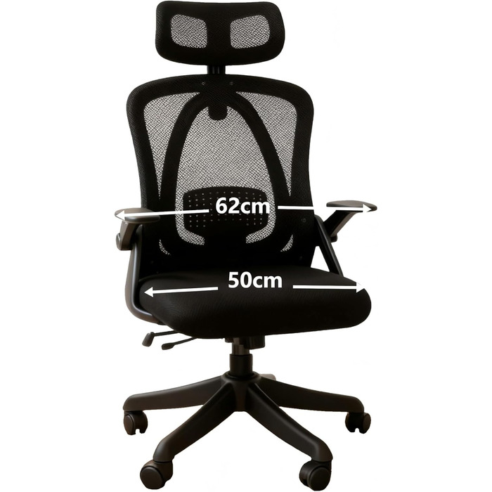 Ергономічне офісне крісло, стілець для роботи з регульованими підлокітниками, 3D-підголівником та 3D-поперековою опорою, офісне крісло з функцією гойдання та нахилу (біле та чорне) Оновлення підголівника в білому та чорному варіантах