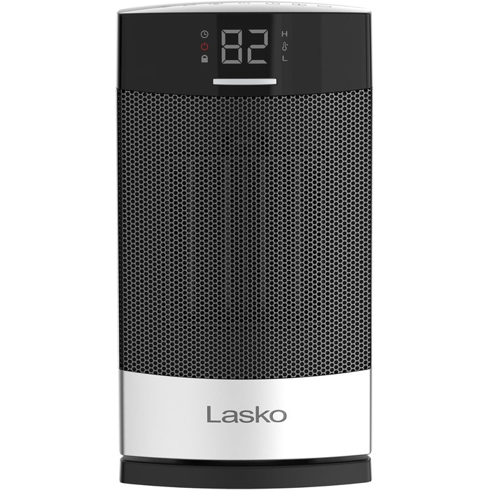 Керамічний настільний обігрівач Lasko CD12950 для побутового використання з тумблером, блокуванням від дітей, цифровим дисплеєм, т
