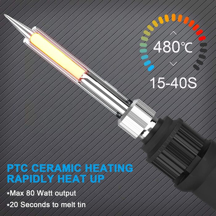 Набір електричних паяльників - набір паяльників 80 Вт, на паяльнику, регульована температура 180 - 480 з ручкою паяльника, паяльни