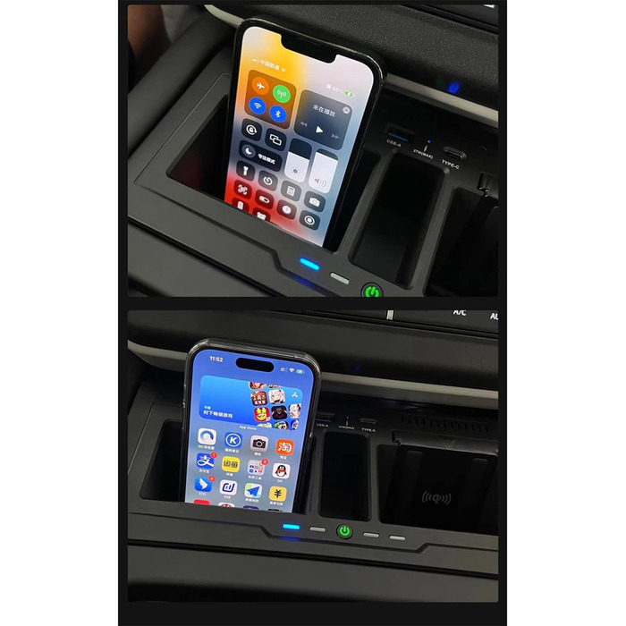 Подвійний бездротовий автомобільний зарядний пристрій для салону Land Rover Defender 90 110 130 X/X-DYNAMIC/V8/CARPATHIAN Edition