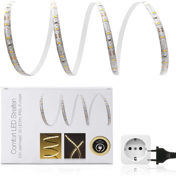 Метрів Comfort LED Strip Set теплий білий, 60 LED/m, IP65, 12V, 3528 SMD, 5Вт/м, 330 лм/м, в т.ч. блок живлення 6А, для вітальні, спальні, балкона, тераси, 10