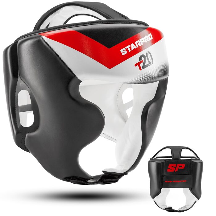 Боксерський шолом Starpro із захистом голови та щитком для обличчя - для боксу, кікбоксингу, ММА, крав-мага та муай-тай Різні розміри XXS чорний