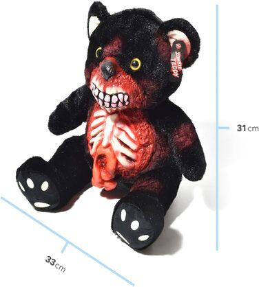 М'яка іграшка Zombie Teddy XXL, 30 см, чорний