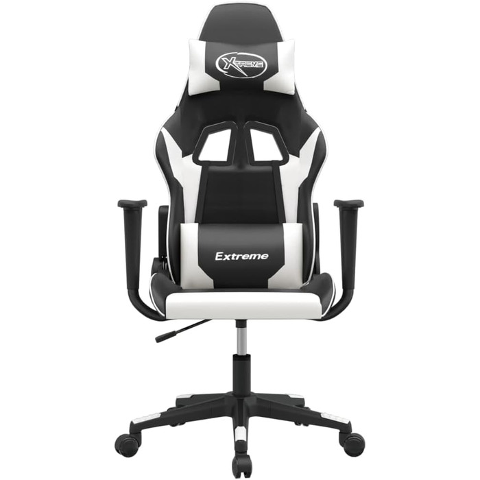 Ігрове крісло INLIFE чорно-біле зі штучної шкіри, Меблі, Крісла, Ігрові крісла, Біле, 15,3 кг, 3143692