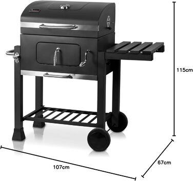 Кутовий чавунний мангал з чавунною решіткою I Мангал з кришкою, регульованим піддоном для вугілля та термометром I Візок для барбе