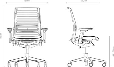 Ергономічне офісне крісло Steelcase Think з поперековою опорою LiveBack, підлокітниками 4D, екологічний дизайн, чорне, один розмір