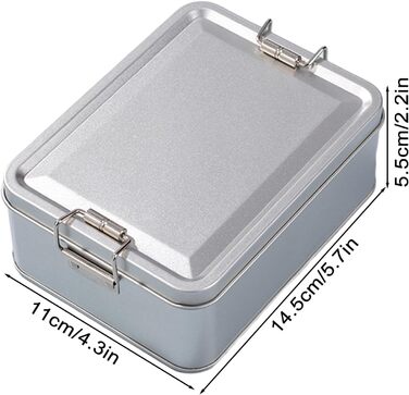 Металева коробка для зберігання прямокутна банка з білого металу з надійною кришкою, герметичні багатоцільові контейнери для кави, чаю, прикрас, цукерок, шоколаду для кухні, комори, сріблястого кольору