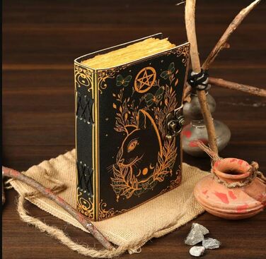 Щоденник гримуара, Шкіряний друк, Щоденник кальтійського кота, Бланк, Книга заклинань, Книга тіней, Подарунок для нього, Скетчбук, Щоденник, Записна книжка