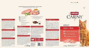 Для дорослих котів, сухий корм з куркою та яловичиною (1,75 кг). Без цукру та зернових, з ніжним курячим мясом та яловичим протеїном. Курка Яловичина, Adult, 1.75 кг (1 упаковка)