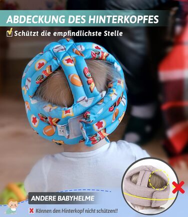 Дитячий шолом для повзання I Захист голови дитини від зіткнення I Дитяча захисна шапка для немовлят від 6 до 24 місяців дитяча лис