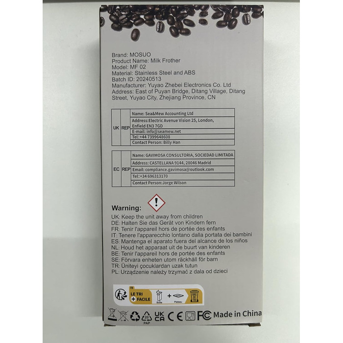 Електричний спінювач молока, що перезаряджається, USB і міні-ручний блендер з подвійним віночком, блендер з нержавіючої сталі для