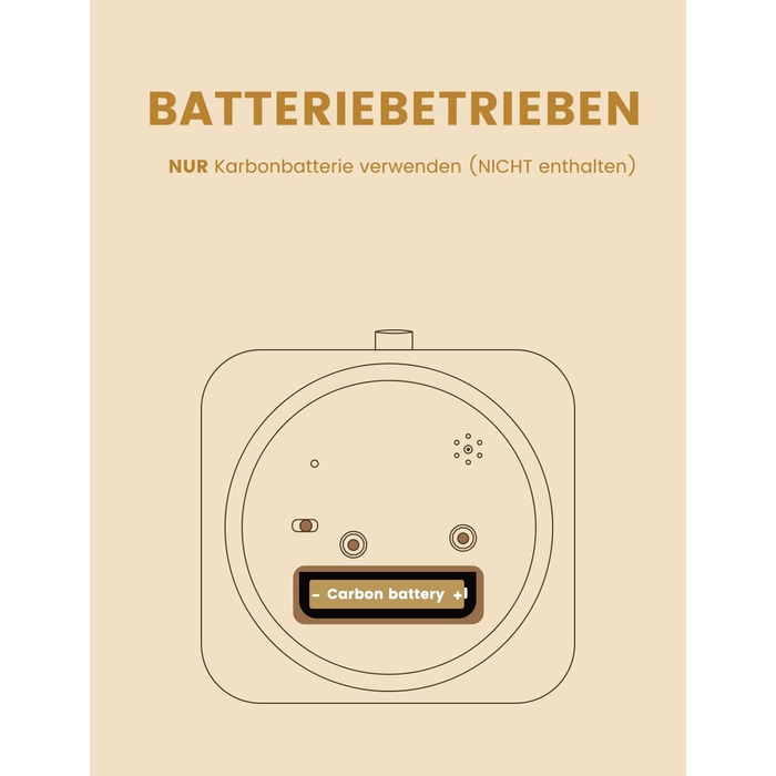 ВищеГодинник будильник аналоговий без цокання, будильник дерев'яний з дрімотою, тумбочка настільний годинник з нічником, ретро-будильник аналоговий на батарейках (потрібна батарея 1*AA) - натуральне дерево світло-коричневого кольору (квадрат, світло-корич