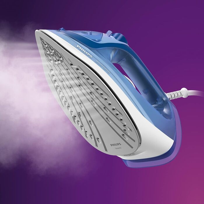 Парова праска Philips серії 3000 DST3031/20-2.400 Вт, постійна потужність подачі пари 40 г/хв, паровий удар 180 г, керамічна підош