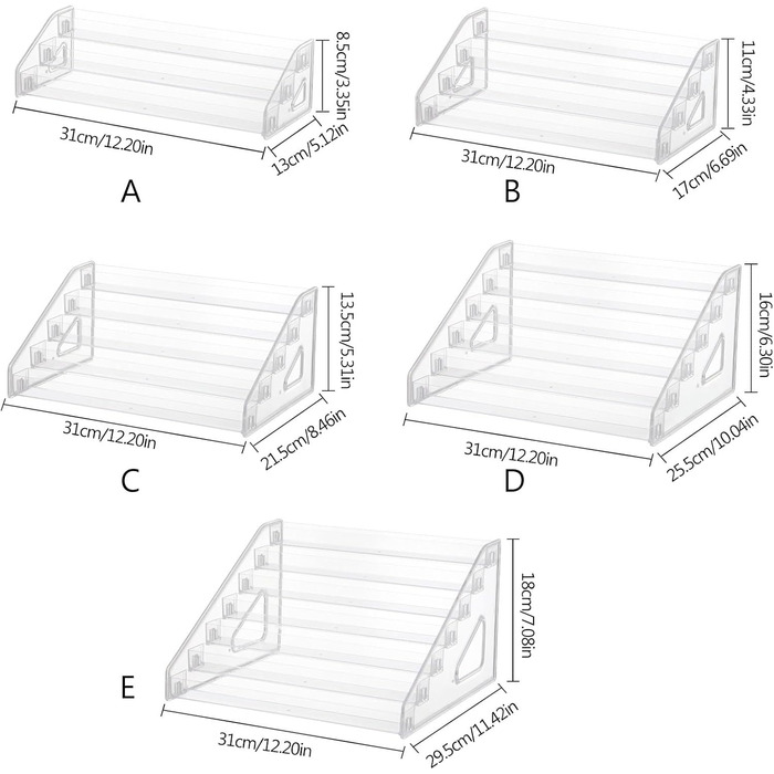 Прозора полиця для косметики, багатофункціональна, інструмент для манікюру, зберігання, органайзер, 3/4/5/6/7 ярусів 7-шаровий
