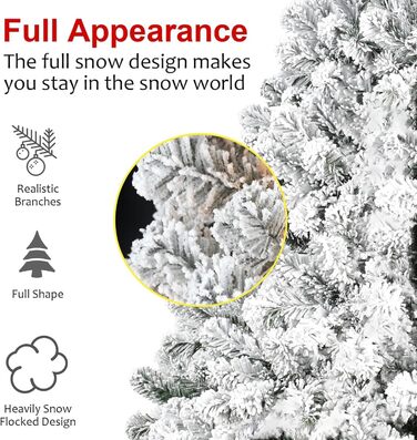 Штучна ялинка з ефектом сніжка 210 см Cityjoy