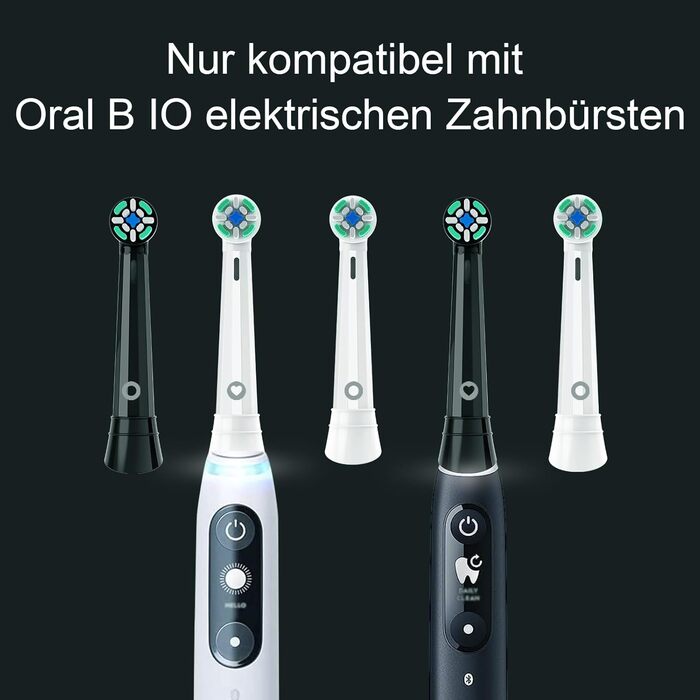 Зубні щітки Brizuf з 4 упаковок, сумісні з Braun Oral b iO 3/4/5/6/7/8/9/10, щітки, сумісні з електричною зубною щіткою Oral iO, насадки для зубних щіток вводу-виводу (чорно-білі)