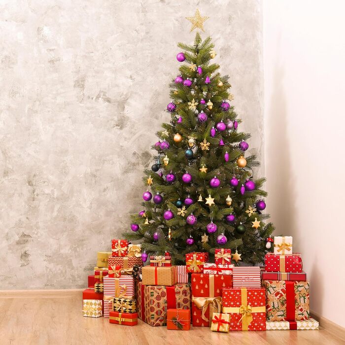 Різдвяні кульки набір із 72 рожеві Relaxdays