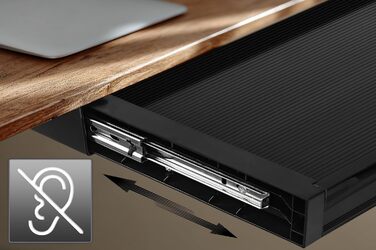 Плоска шухляда під столом 758 мм Міцна пластикова шухляда зі сталевими напрямними до 10 кг Компактний органайзер для офісу та домашнього офісу (чорний), 302