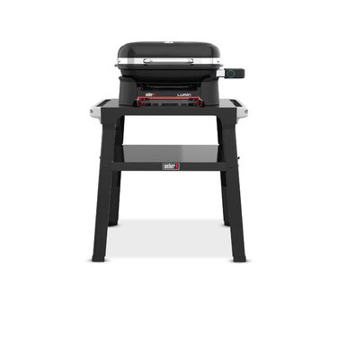 Компактний електрогриль Weber Lumin Compact на підставці, до 315 C, з термометром на кришці, чавунними решітками з порцеляновим покриттям, площа гриля 43 x 32 см, чорний (1501653) з підставкою Lumin Compact 2026